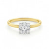 1 Carat Cushion Lab Grown IGI G/VS1 Diamond Solitaire Ring in 10K Yellow Gold