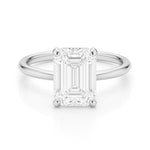 5 Carat Emerald Lab Grown IGI G/VS1 Diamond Solitaire Ring in 10K White Gold