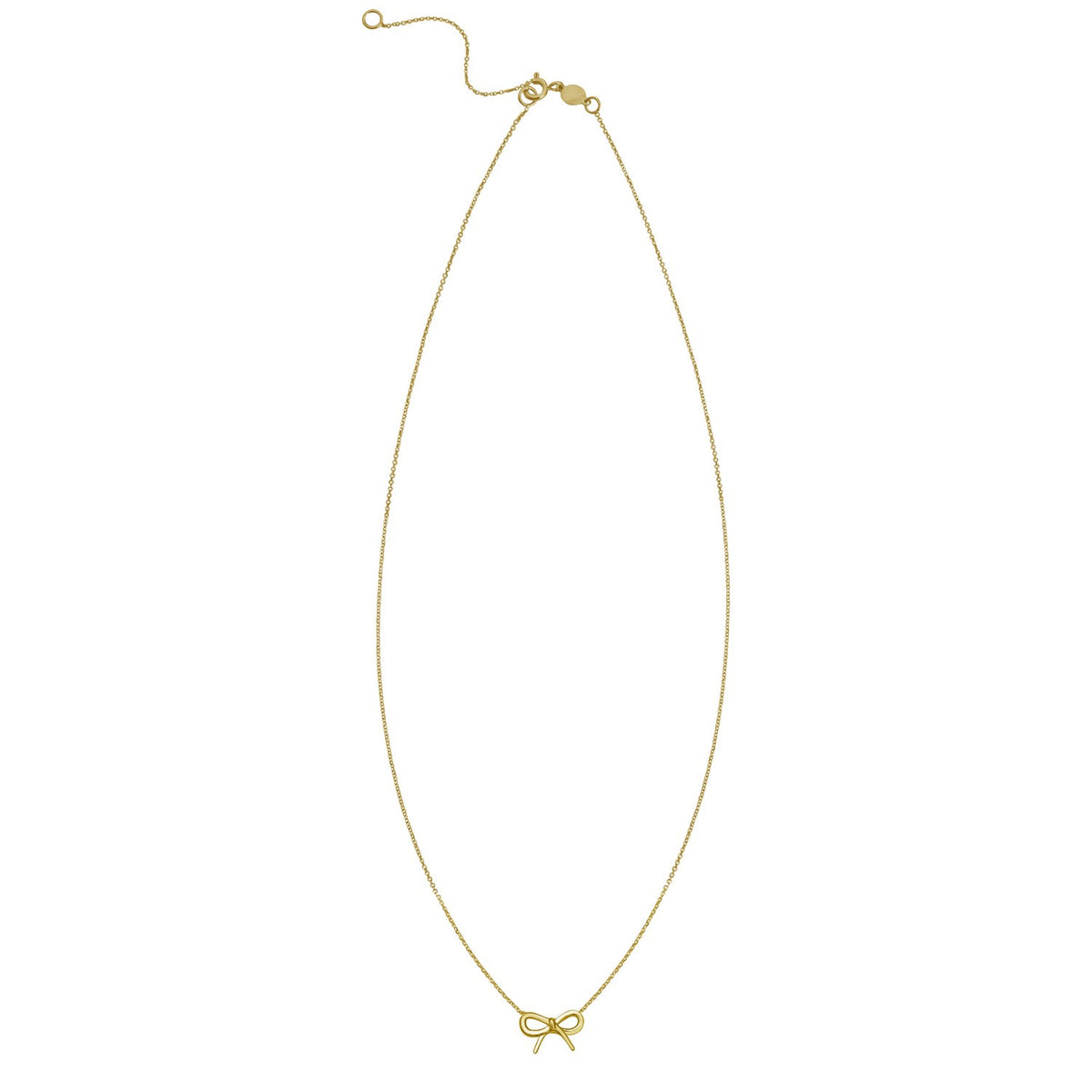 14K Yellow Gold Small Bow Necklace