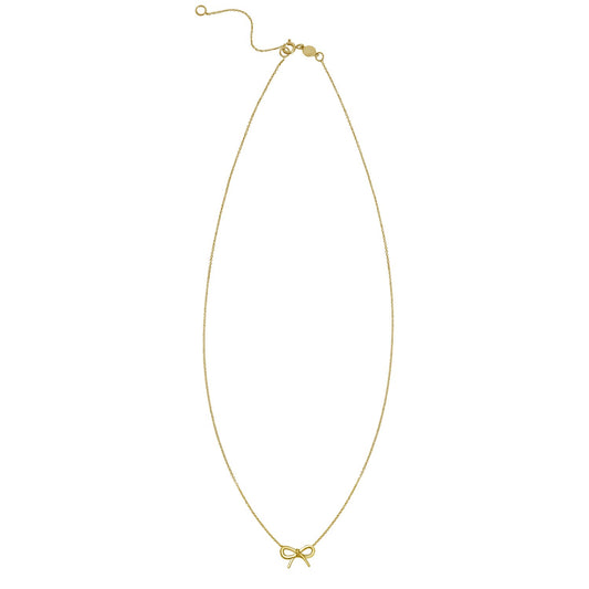 14K Yellow Gold Small Bow Necklace