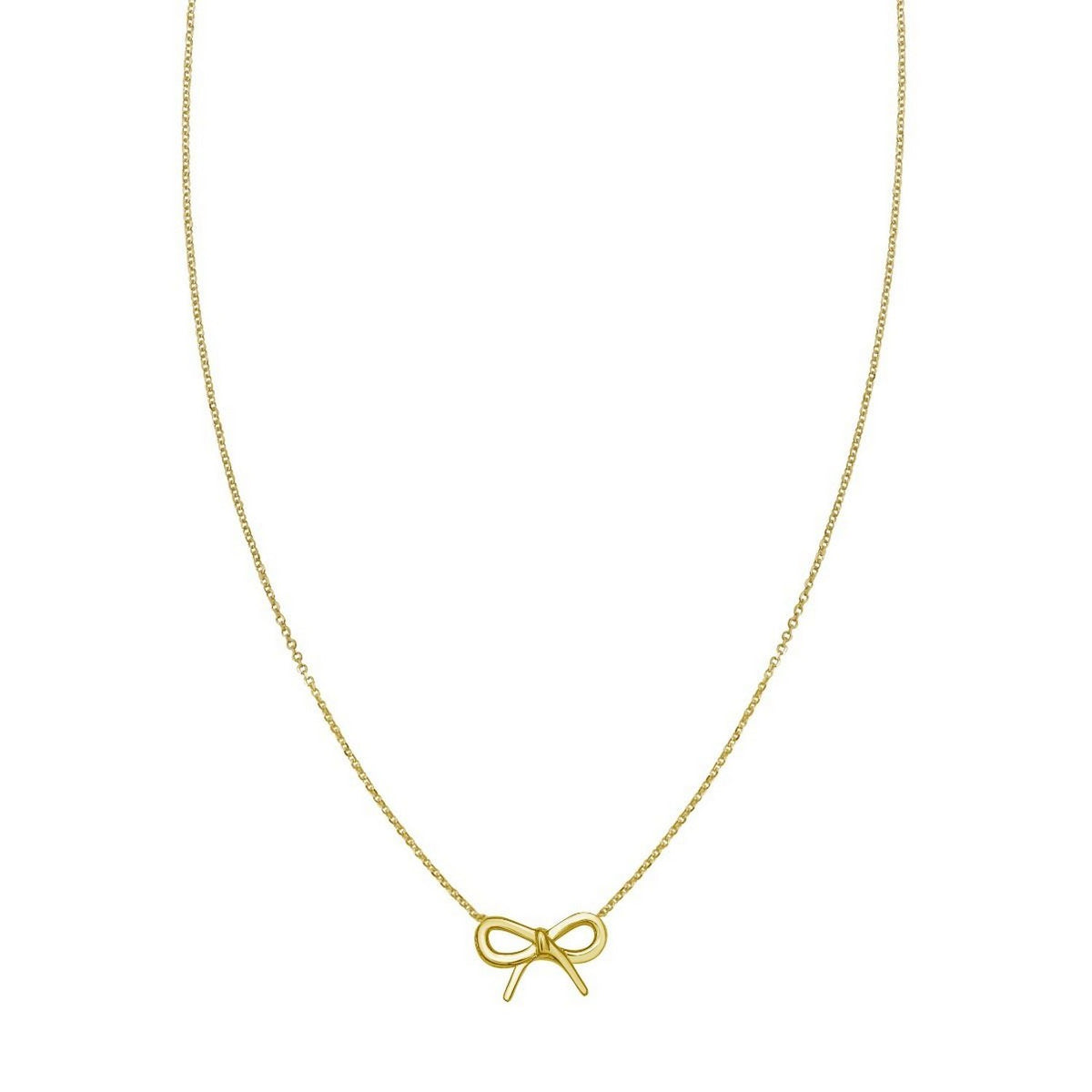14K Yellow Gold Small Bow Necklace