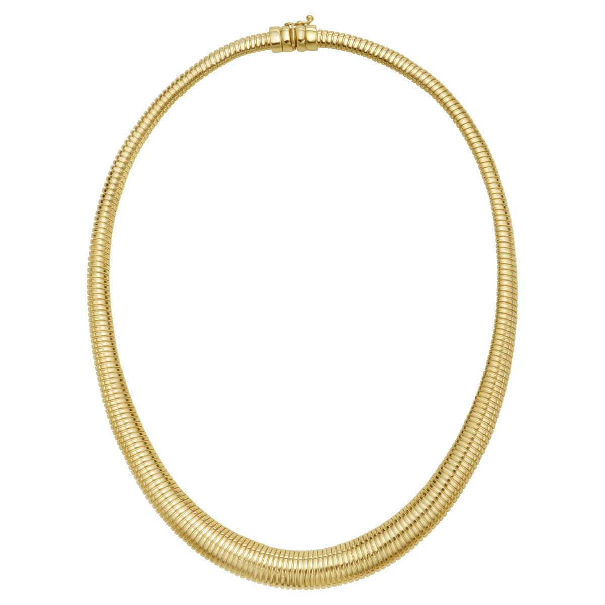 14K Yellow Gold Graduated Tubogas Necklace