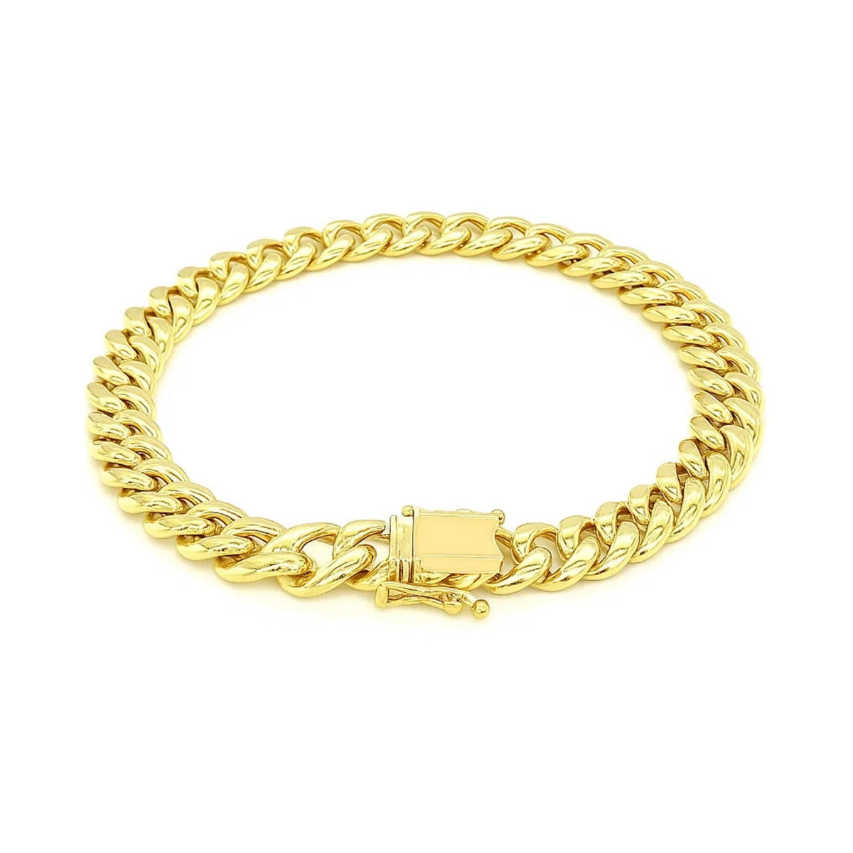 14k Yellow Gold Semi Solid Miami Cuban Bracelet (7.20 mm)