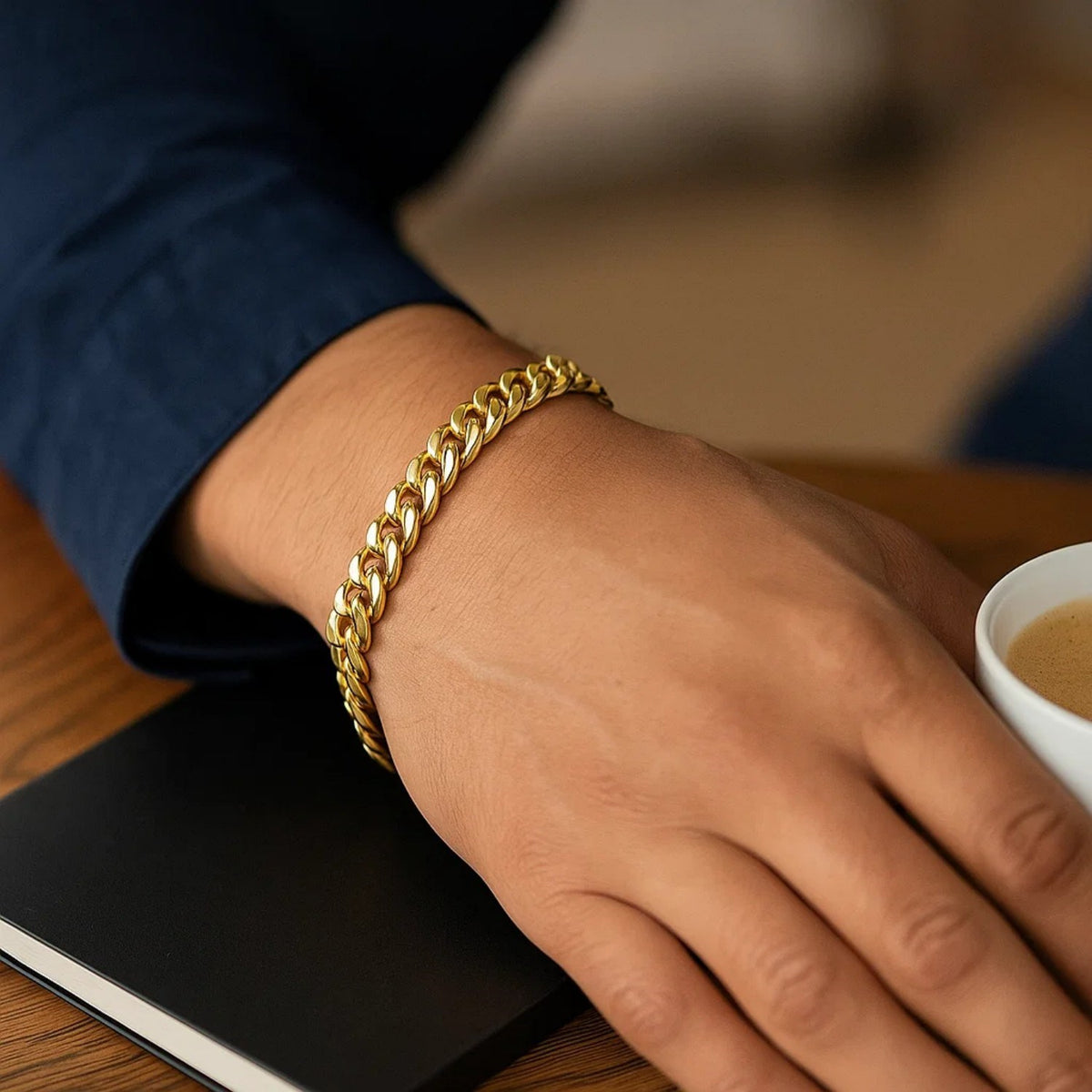 14k Yellow Gold Semi Solid Miami Cuban Bracelet (7.20 mm)