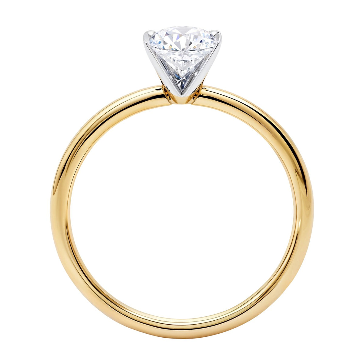 1 Carat Oval Lab Grown IGI G/VS1 Diamond Solitaire Ring in 10K Yellow Gold