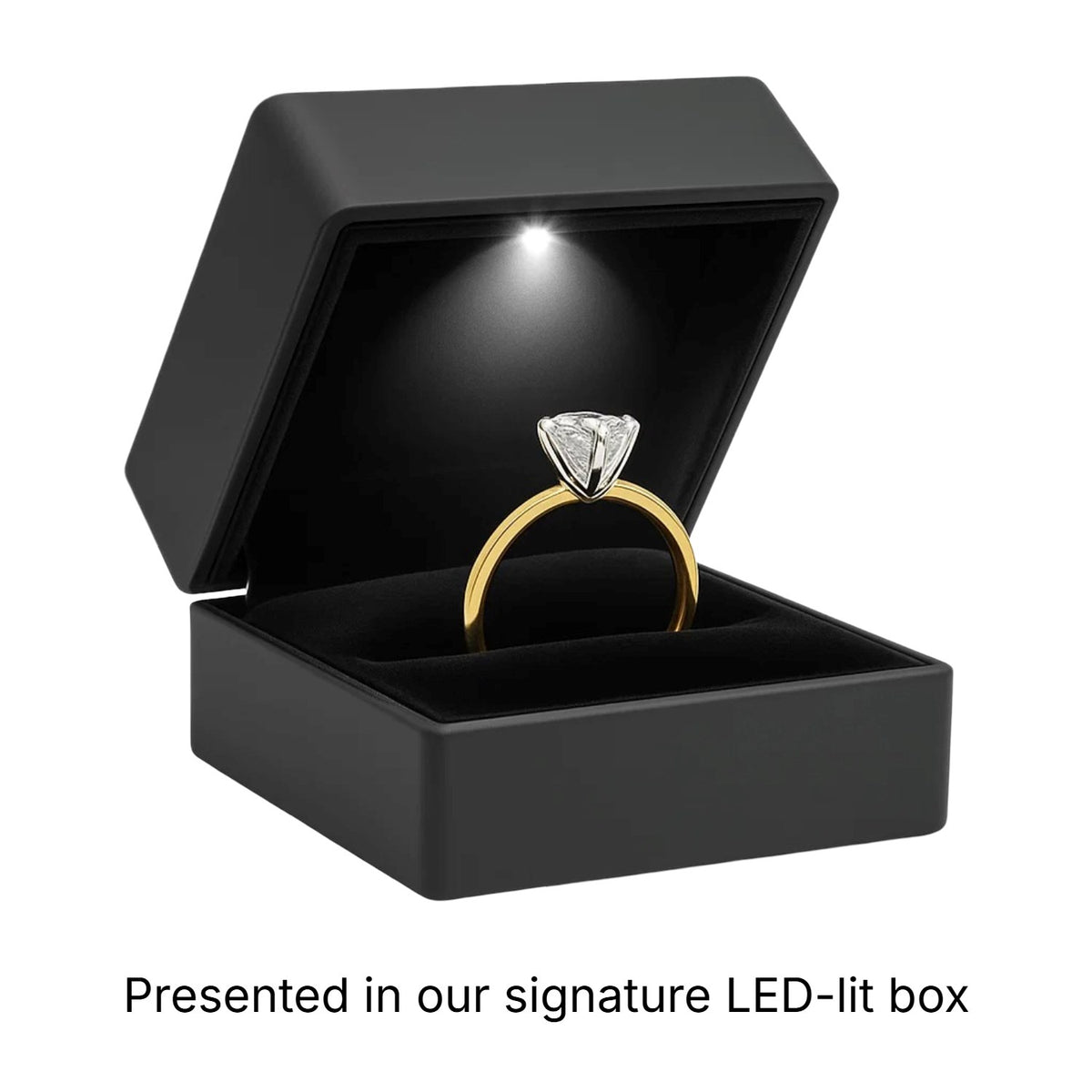 5 Carat Emerald Lab Grown IGI G/VS1 Diamond Solitaire Ring in 10K Yellow Gold