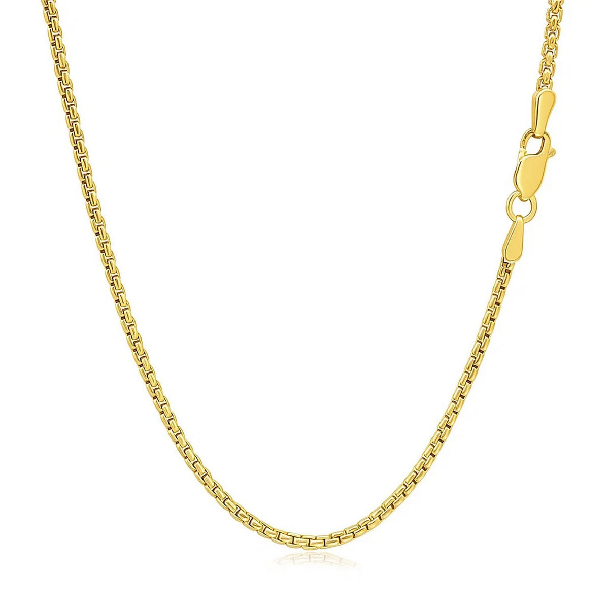 14k Yellow Gold Solid Round Box Chain (1.6 mm)