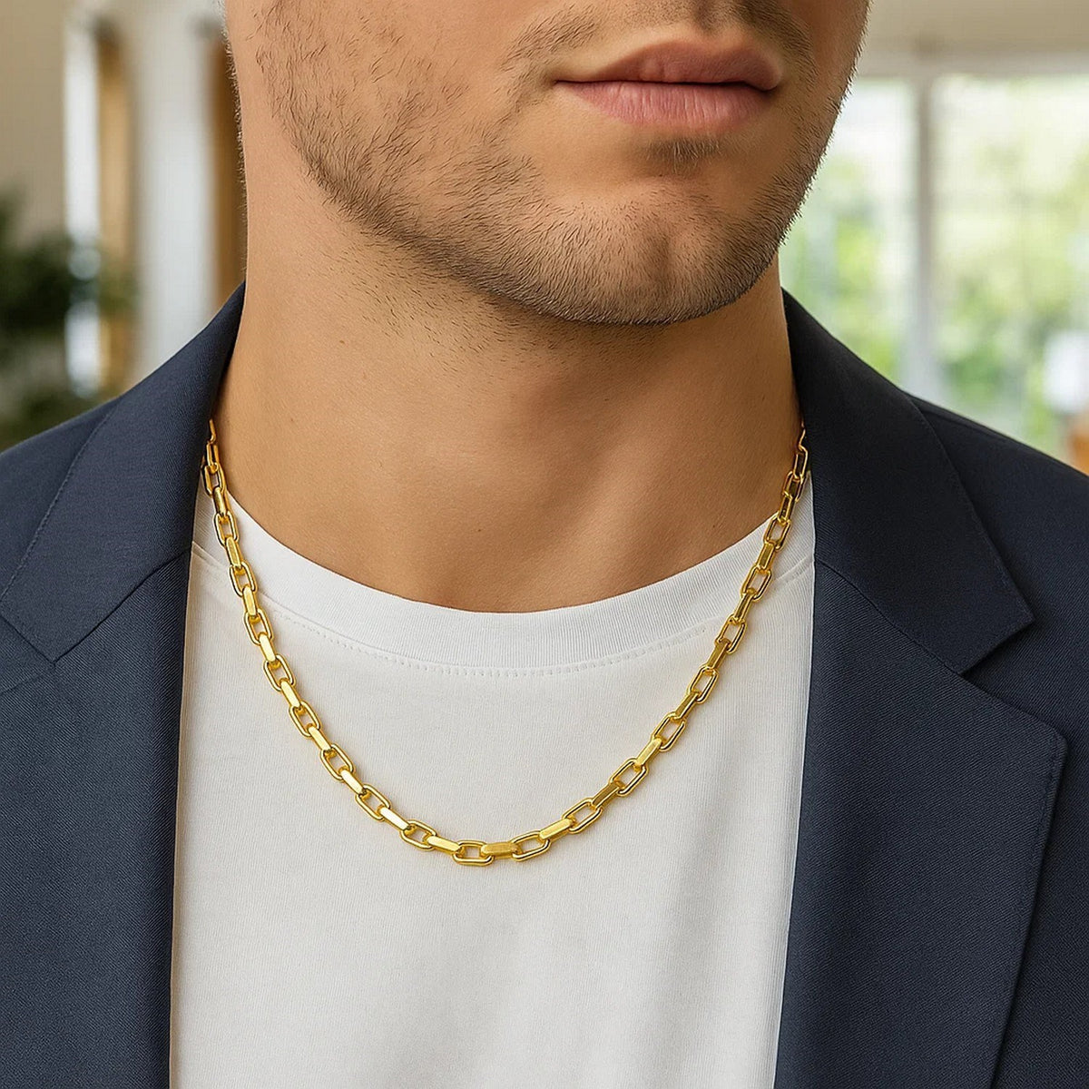 14k Yellow Gold French Cable Link Chain (4.80 mm)